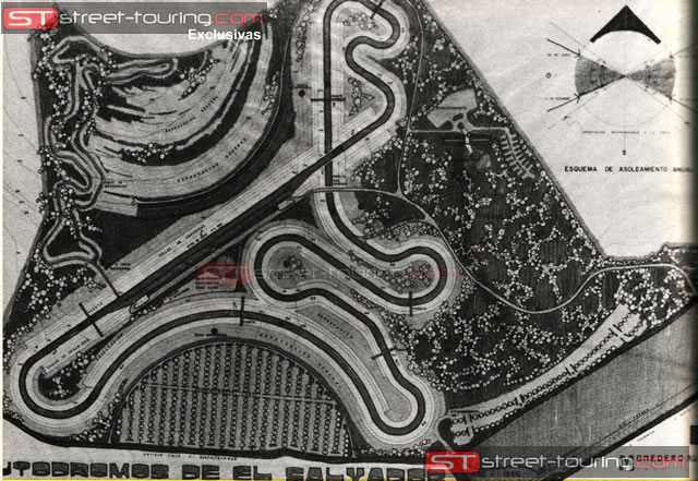 Este fue el plano original para la construccion del autodromo El Jabalí. Cuando se modificaron los planos, del plano original solo se conservaron la recta principal, la famosa curva Caribe y la ultima curva del circuito.