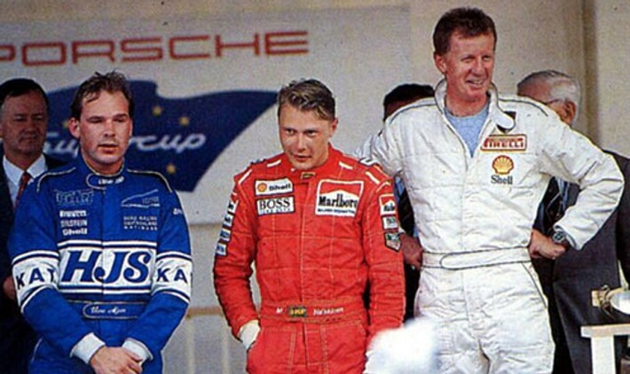 Uwe Alzen, Mika Hakkinen, Walter Rohl.