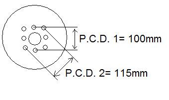 P.C.D. 100mm y 115mm