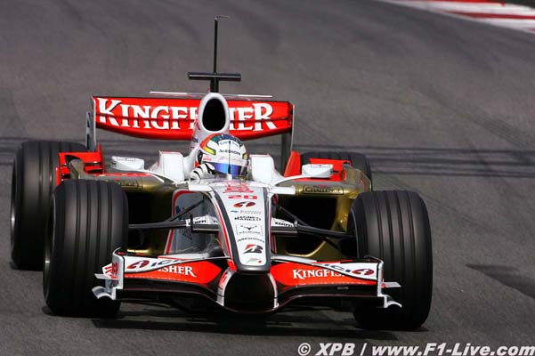 Sutil de tercero en los tiempos... en Force India están muy contentos porque han mejorado como 1.6 segundos desde su última prueba en Barcelona.
