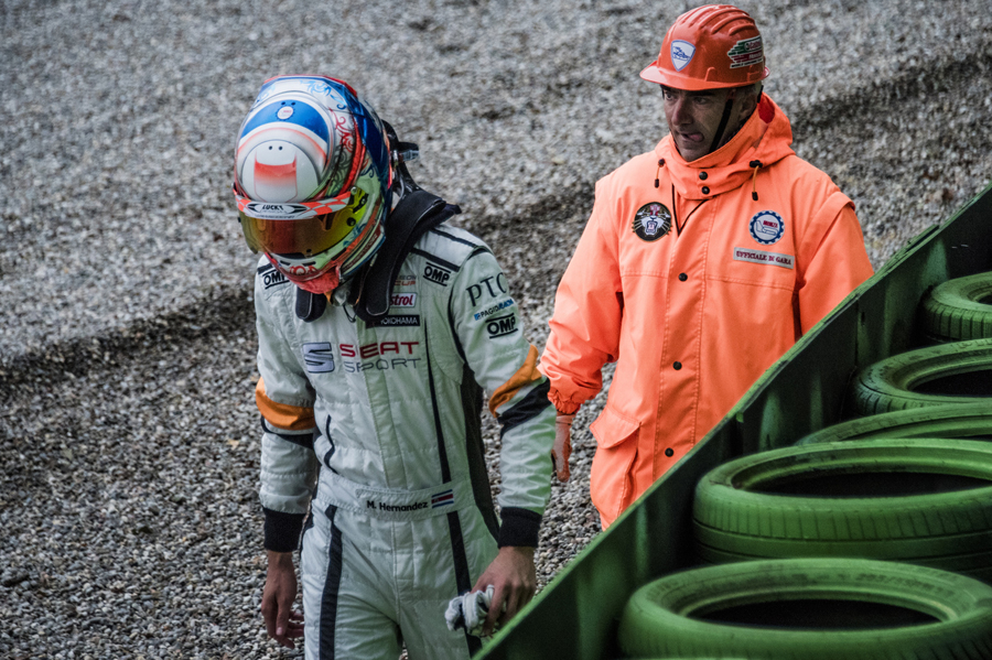Hernández en el momento del quedar fuera de competencia.